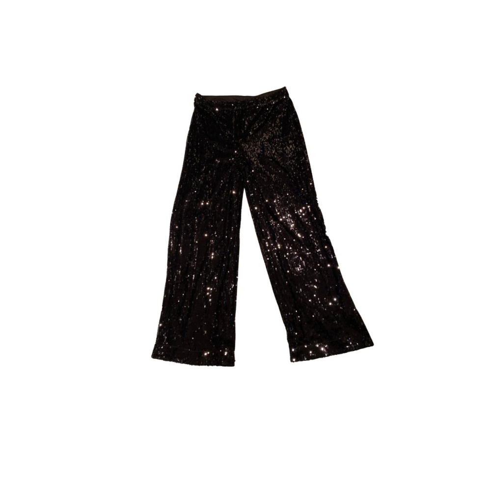 WAYF Black Sequin Wide Leg Pants - Size XL (NWT) - Picture 1 of 5